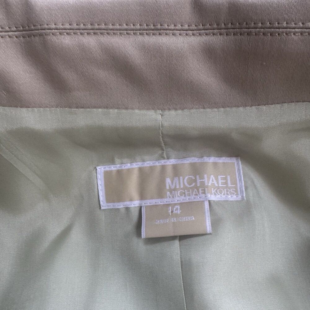 Michael Kors Cotton Blend Sz 14 Quiet Luxury Beige Blazer Coastal Grandma Chic - Picture 11 of 12